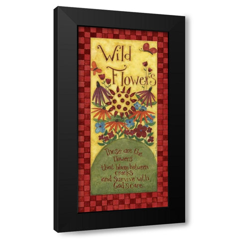 Flowers Black Modern Wood Framed Art Print with Double Matting by DiPaolo, Dan