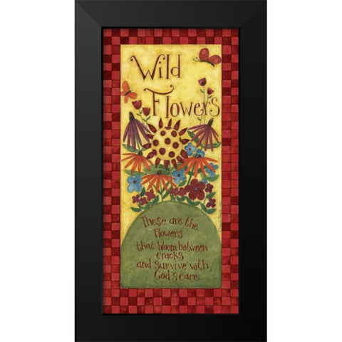 Flowers Black Modern Wood Framed Art Print by DiPaolo, Dan
