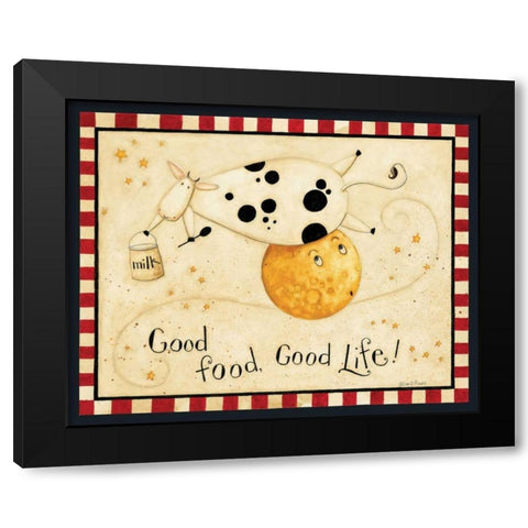 Flying Cows Black Modern Wood Framed Art Print with Double Matting by DiPaolo, Dan