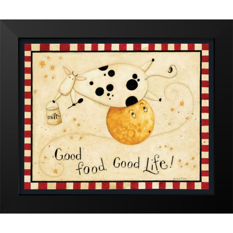 Flying Cows Black Modern Wood Framed Art Print by DiPaolo, Dan