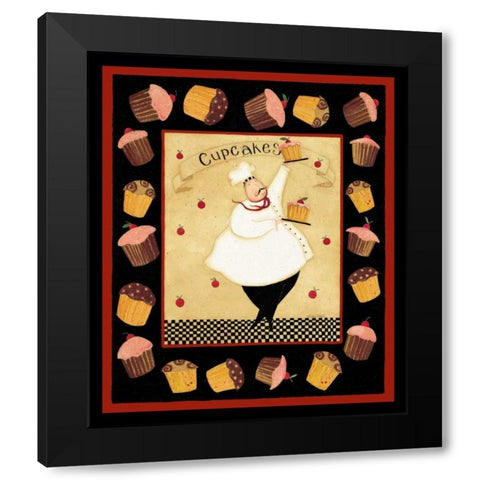 Dancing With Cupcakes Black Modern Wood Framed Art Print with Double Matting by DiPaolo, Dan