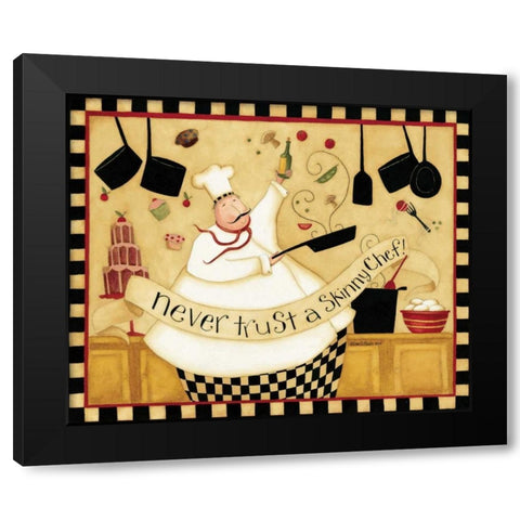 Skinny Chef Black Modern Wood Framed Art Print with Double Matting by DiPaolo, Dan