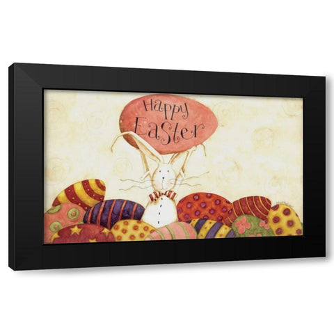 Happy Easter Eggbert Black Modern Wood Framed Art Print by DiPaolo, Dan