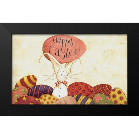 Happy Easter Eggbert Black Modern Wood Framed Art Print by DiPaolo, Dan
