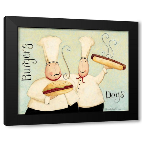 Burgers Dogs Black Modern Wood Framed Art Print by DiPaolo, Dan