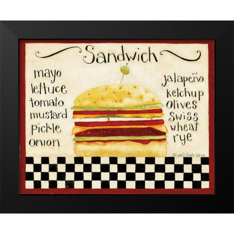 Sandwich Black Modern Wood Framed Art Print by DiPaolo, Dan