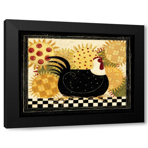 Hen Black Modern Wood Framed Art Print with Double Matting by DiPaolo, Dan