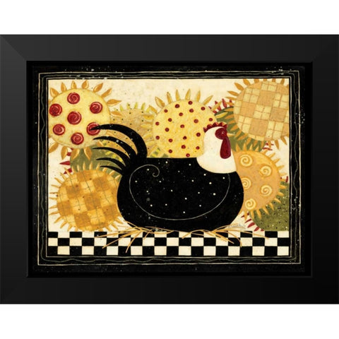 Hen Black Modern Wood Framed Art Print by DiPaolo, Dan