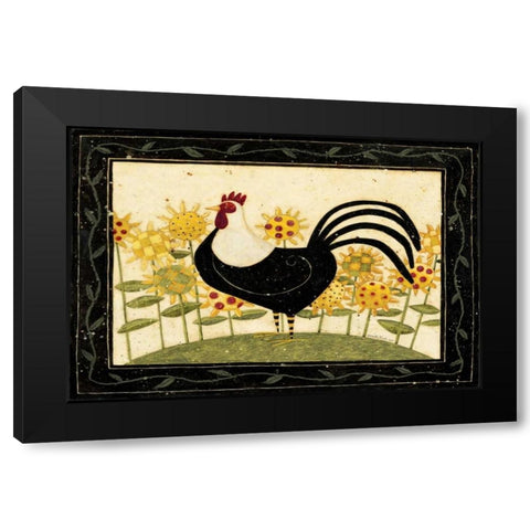 Hey There Rooster Black Modern Wood Framed Art Print by DiPaolo, Dan