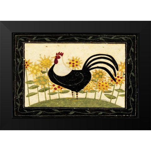 Hey There Rooster Black Modern Wood Framed Art Print by DiPaolo, Dan