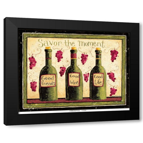 Wine Bottles Black Modern Wood Framed Art Print with Double Matting by DiPaolo, Dan
