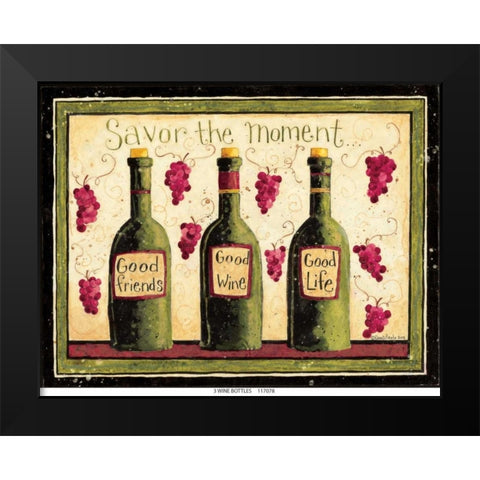 Wine Bottles Black Modern Wood Framed Art Print by DiPaolo, Dan