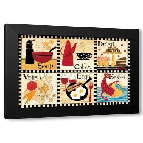 Square Meal Black Modern Wood Framed Art Print by DiPaolo, Dan