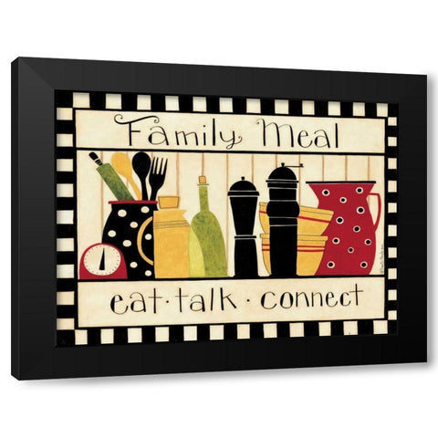Family Meal Black Modern Wood Framed Art Print with Double Matting by DiPaolo, Dan