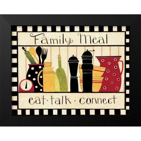 Family Meal Black Modern Wood Framed Art Print by DiPaolo, Dan