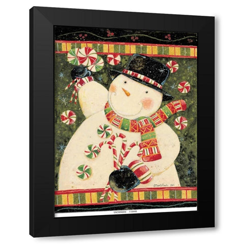 Snowman Candy Black Modern Wood Framed Art Print by DiPaolo, Dan