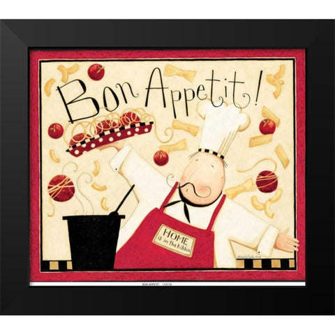 Bon Appetit Black Modern Wood Framed Art Print by DiPaolo, Dan