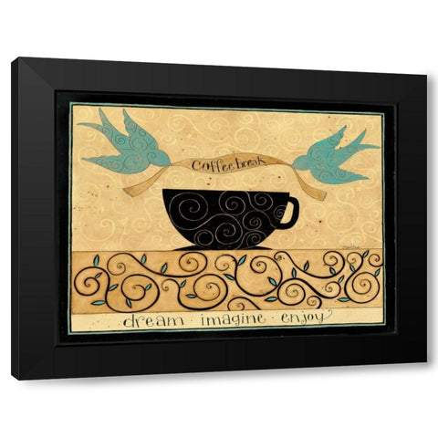Coffee Time Black Modern Wood Framed Art Print with Double Matting by DiPaolo, Dan