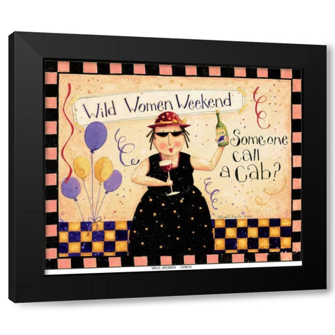 Wild Woman Black Modern Wood Framed Art Print with Double Matting by DiPaolo, Dan