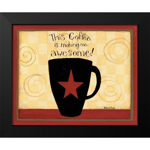 Latte Awesome Black Modern Wood Framed Art Print by DiPaolo, Dan