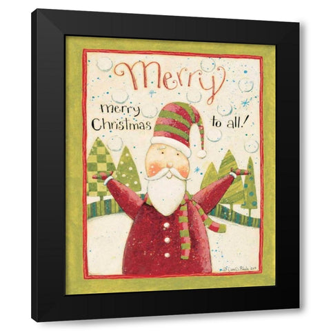 Merry Christmas Black Modern Wood Framed Art Print by DiPaolo, Dan