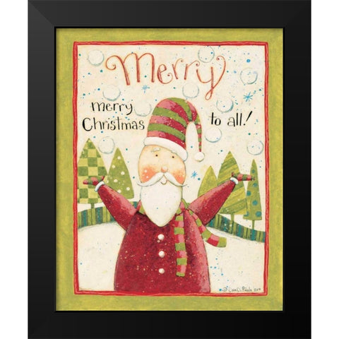 Merry Christmas Black Modern Wood Framed Art Print by DiPaolo, Dan