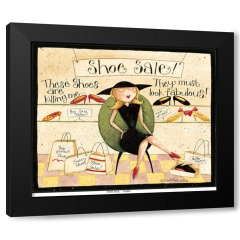 Shoe Sale Black Modern Wood Framed Art Print with Double Matting by DiPaolo, Dan