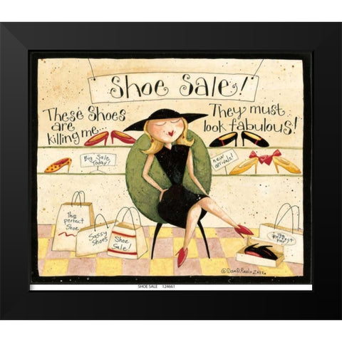 Shoe Sale Black Modern Wood Framed Art Print by DiPaolo, Dan