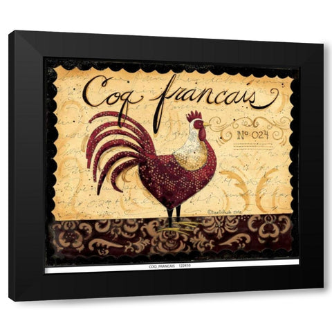 Coq Francais Black Modern Wood Framed Art Print by DiPaolo, Dan