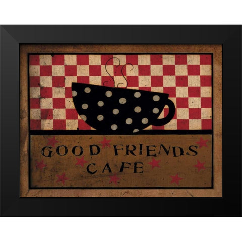 Friends And Coffee Black Modern Wood Framed Art Print by DiPaolo, Dan