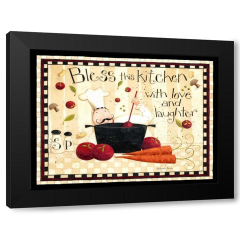Bless This Kitchen Black Modern Wood Framed Art Print with Double Matting by DiPaolo, Dan