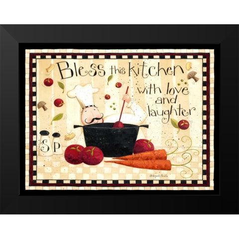 Bless This Kitchen Black Modern Wood Framed Art Print by DiPaolo, Dan