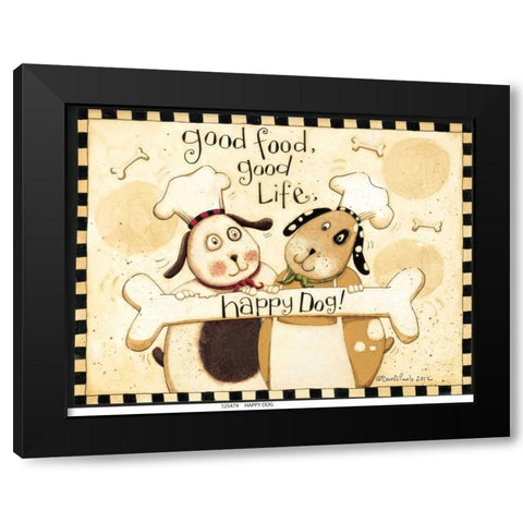Happy Dogs Black Modern Wood Framed Art Print with Double Matting by DiPaolo, Dan
