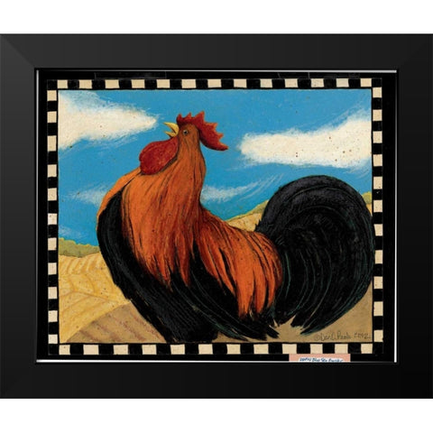 Bluesky Rooster Black Modern Wood Framed Art Print by DiPaolo, Dan