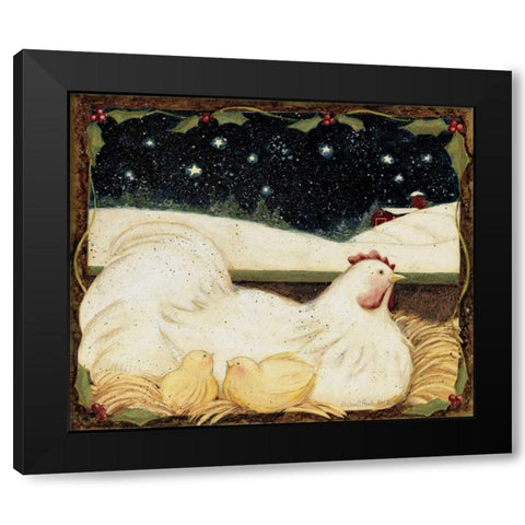 Christmas Chicks Black Modern Wood Framed Art Print with Double Matting by DiPaolo, Dan