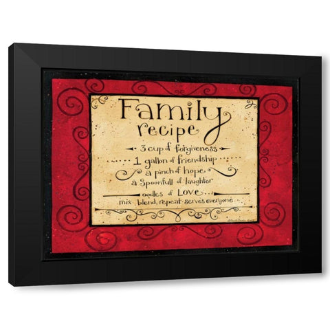 Family Recipe Black Modern Wood Framed Art Print by DiPaolo, Dan