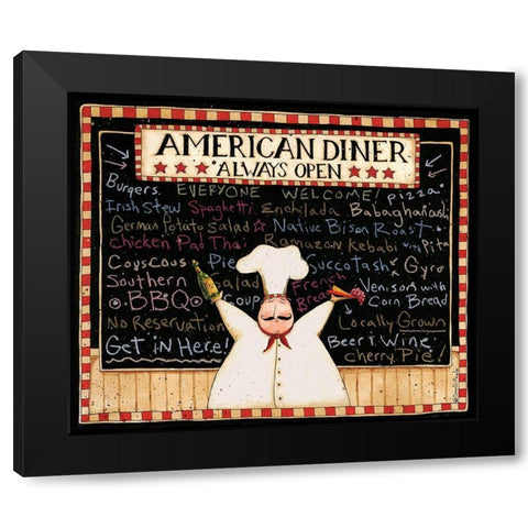 American Diner Black Modern Wood Framed Art Print by DiPaolo, Dan