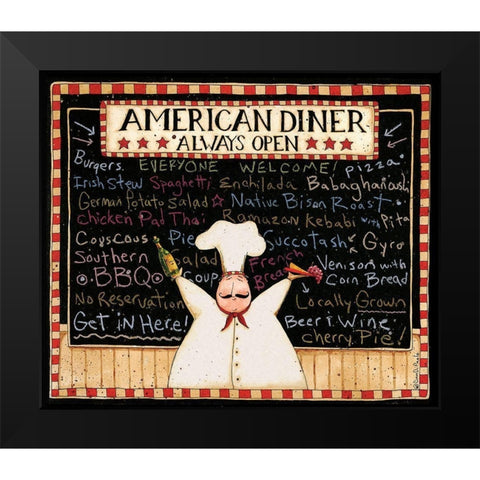 American Diner Black Modern Wood Framed Art Print by DiPaolo, Dan
