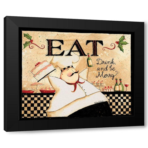 Eat Drink Be Merry Black Modern Wood Framed Art Print by DiPaolo, Dan