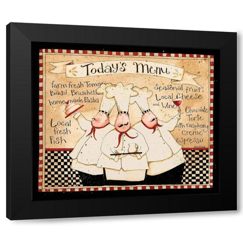 Todays Menu Black Modern Wood Framed Art Print by DiPaolo, Dan