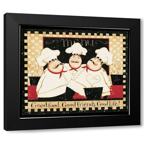 Good Food Good Friends 2 Black Modern Wood Framed Art Print by DiPaolo, Dan