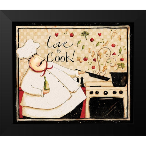 Love To Cook Black Modern Wood Framed Art Print by DiPaolo, Dan