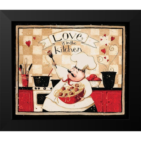 Love Is In The Kitchen Black Modern Wood Framed Art Print by DiPaolo, Dan
