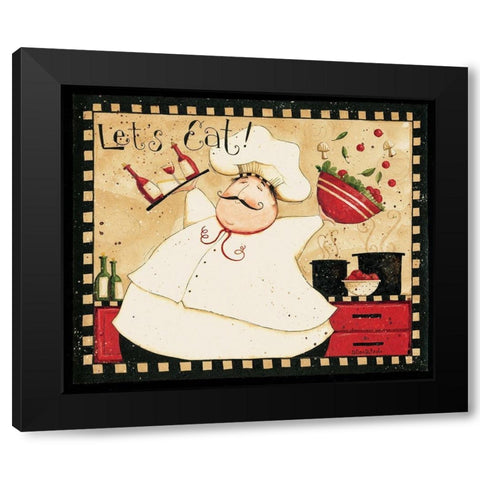 Lets Eat Black Modern Wood Framed Art Print with Double Matting by DiPaolo, Dan