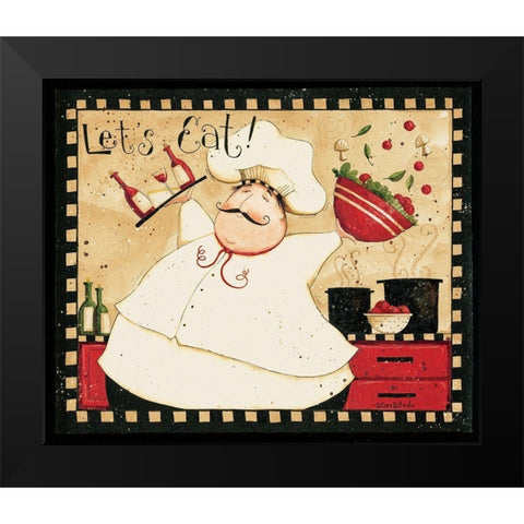 Lets Eat Black Modern Wood Framed Art Print by DiPaolo, Dan