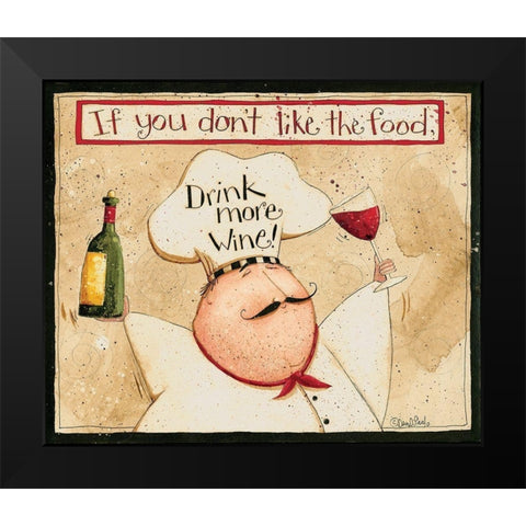 Drink More Wine Black Modern Wood Framed Art Print by DiPaolo, Dan