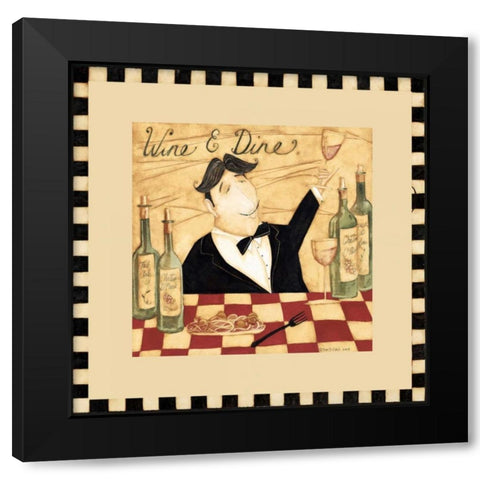 Wine And Dine Black Modern Wood Framed Art Print with Double Matting by DiPaolo, Dan