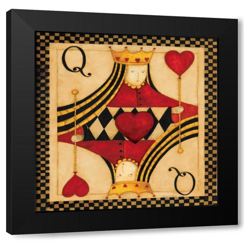 Q Hearts Black Modern Wood Framed Art Print by DiPaolo, Dan