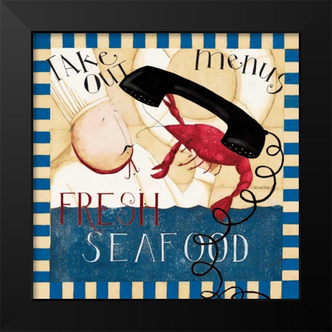 Order Seafood Black Modern Wood Framed Art Print by DiPaolo, Dan