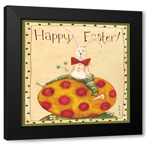 Bunny Egg Black Modern Wood Framed Art Print with Double Matting by DiPaolo, Dan